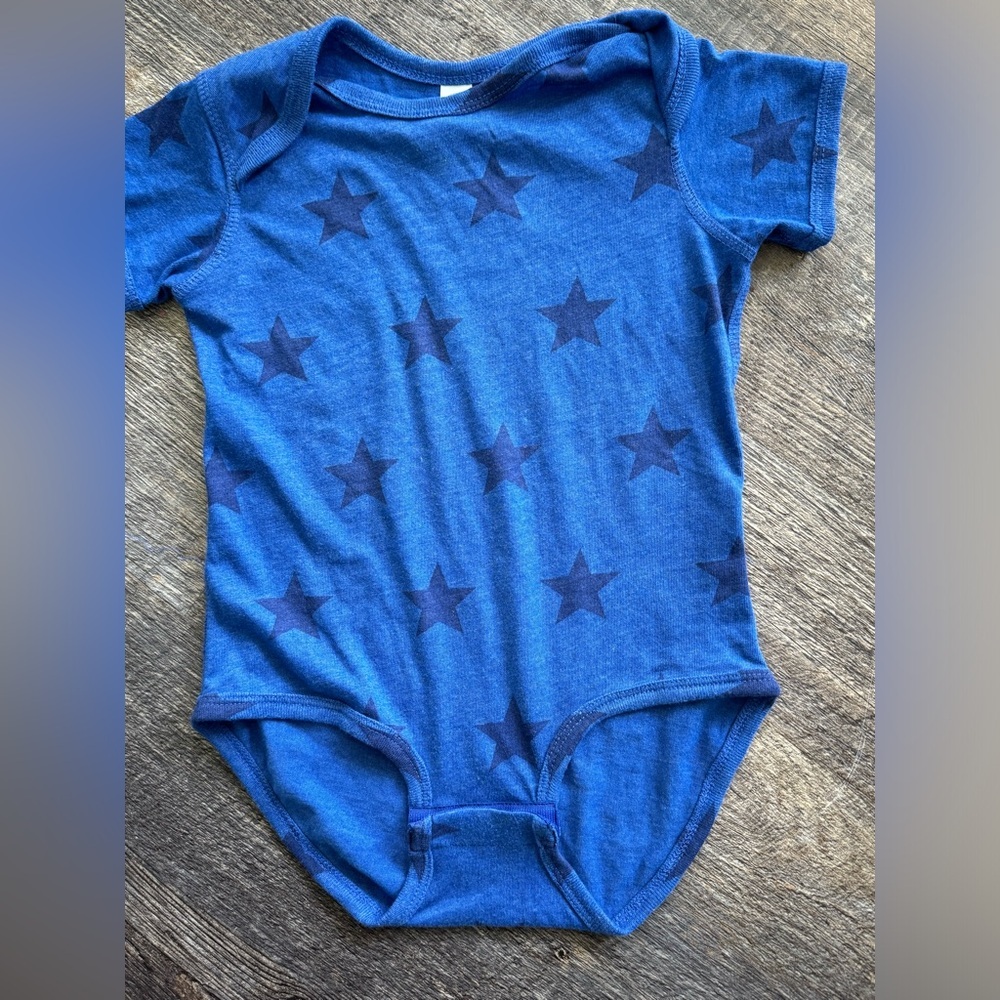 Blue Star Print Baby One-Piece Bodysuit